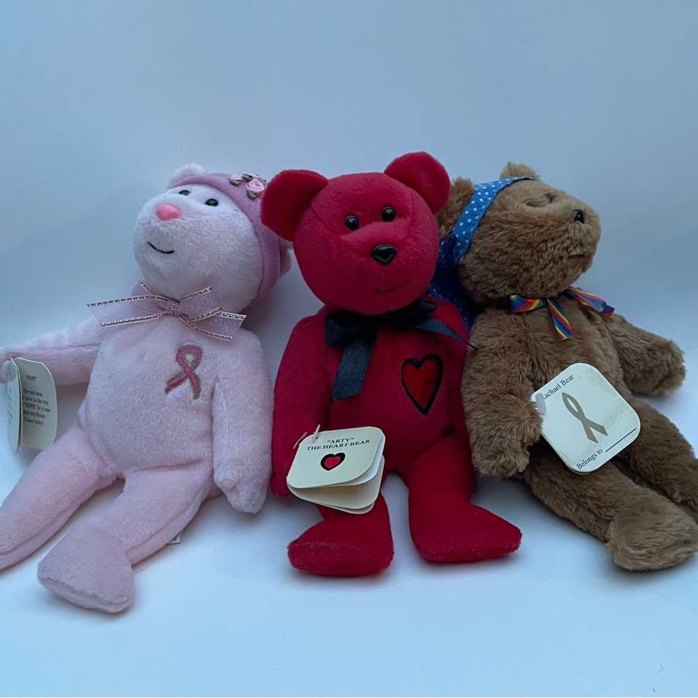 Hope, Arty and Rachel Charity Bears beanie babies